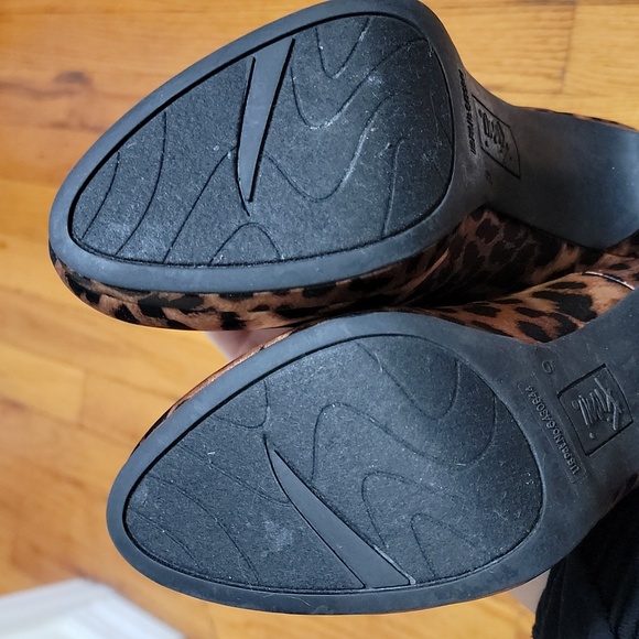 Fioni Animal Print Leopard Brown and Black Heels sz 9 - Picture 6 of 8